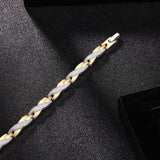 Chain Silver Gold Bracelet Magnetic Therapy Stainless Steel Single Row Bracelet For Men Shopvhs.com