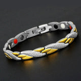 Chain Silver Gold Bracelet Magnetic Therapy Stainless Steel Single Row Bracelet For Men Shopvhs.com