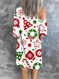 Christmas Print Button Long Sleeve Cardigan Shopvhs.com