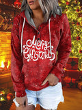 Christmas Printed Pocket Button Long Sleeve Hoodie Shopvhs.com