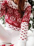 Christmas Snowflake Long Sleeve Knitted Sweater Shopvhs.com