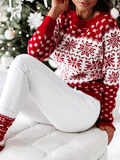 Christmas Snowflake Long Sleeve Knitted Sweater Shopvhs.com