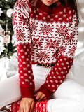 Christmas Snowflake Long Sleeve Knitted Sweater Shopvhs.com