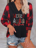 Christmas Tree Plaid Long Sleeve Hoodie Shopvhs.com