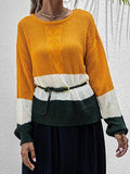 Colorblock Chunky Sweater Shopvhs.com