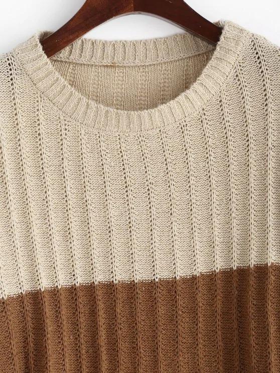 Colorblock Pointelle Knit Sweater Shopvhs.com
