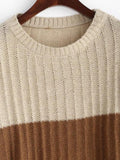 Colorblock Pointelle Knit Sweater Shopvhs.com