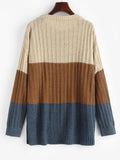 Colorblock Pointelle Knit Sweater Shopvhs.com