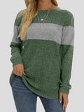 Colorblock Round Neck Long Sleeve T-Shirt Shopvhs.com