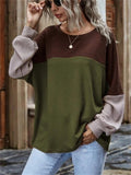 Contrast Color Long-Sleeved Comfy Casual Sweater Shopvhs.com