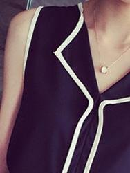 Contrast Color V-neck Sleeveless Chiffon Vest Shopvhs.com