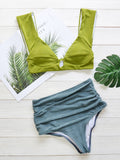 Coral Fleece Bikini Split High Waist Knitted Swimsuit Shopvhs.com