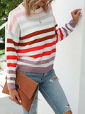 Crew Neck Striped Sweater Shopvhs.com