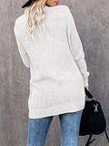 Curved Placket Pockets Sweater Cardigan Shopvhs.com