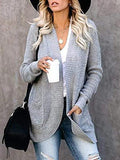 Curved Placket Pockets Sweater Cardigan