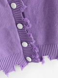 Distressed Button Up Crop Cardigan Shopvhs.com