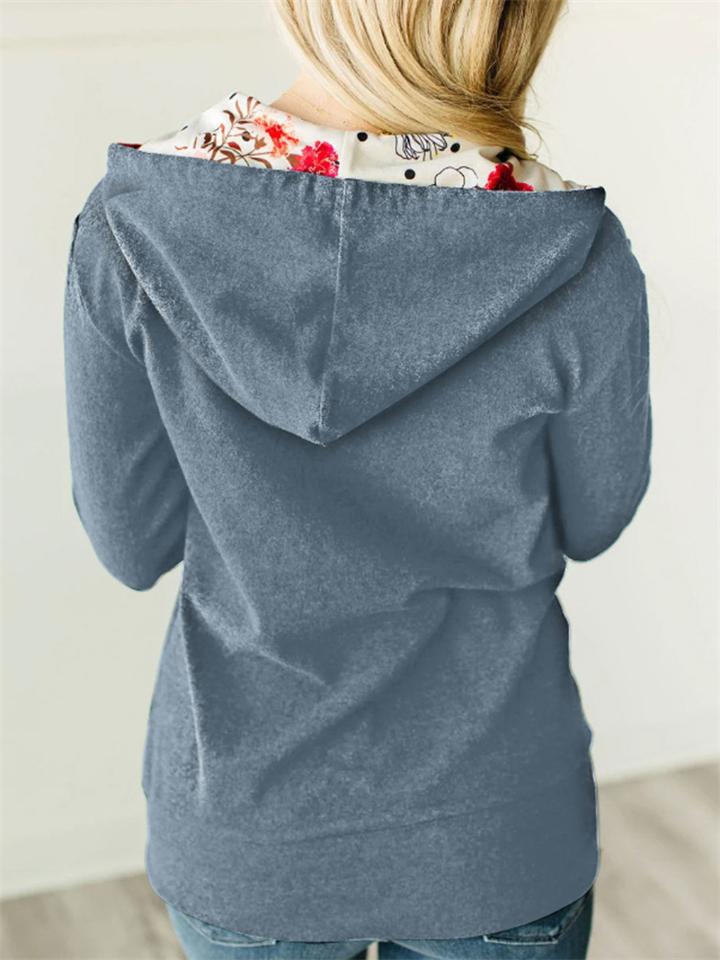 Drawstring Solid Color Zipper Casual Hooded Coats Shopvhs.com