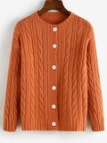 Drop Shoulder Pointelle Knit Button Up Cardigan Shopvhs.com