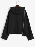 Drop Shoulder Zip Detail Pocket Hoodie Shopvhs.com