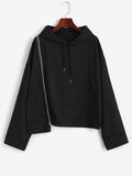 Drop Shoulder Zip Detail Pocket Hoodie Shopvhs.com