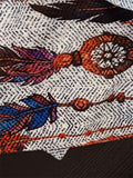 Elegant Decent Feather Print Casual Lapel Pocket Coats Shopvhs.com
