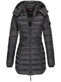 Elegant Detachable Hooded Women'S Mid-Length Slim-Fit Thermal Down Coat Shopvhs.com