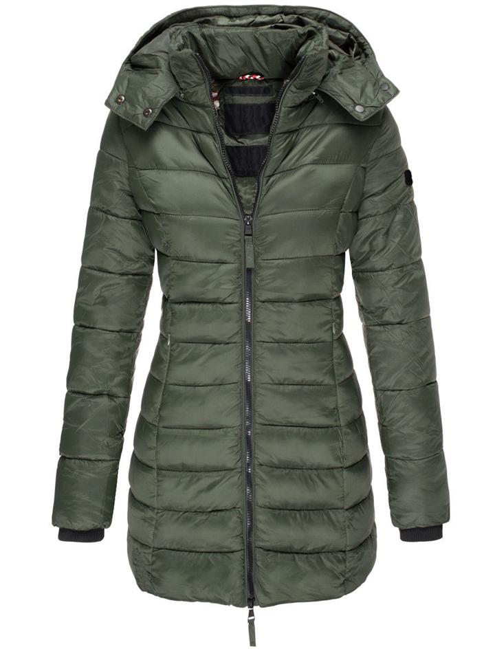 Elegant Detachable Hooded Women'S Mid-Length Slim-Fit Thermal Down Coat Shopvhs.com