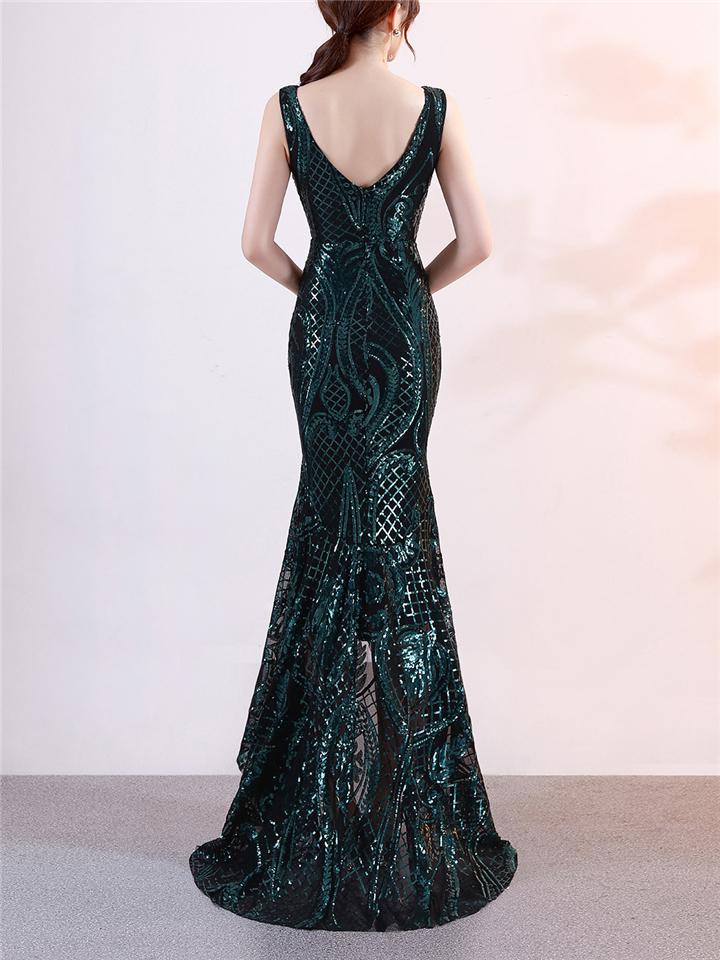 Elegant Sequined High Low Mermaid 1920S Dress For Formal Party Shopvhs.com