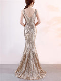 Elegant Sequined High Low Mermaid 1920S Dress For Formal Party Shopvhs.com