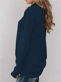 Elegant Simple Cowl Neck Solid Color Pullover Long-Sleeved T-Shirt Shopvhs.com