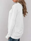 Elegant Simple Cowl Neck Solid Color Pullover Long-Sleeved T-Shirt Shopvhs.com