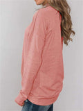 Elegant Simple Cowl Neck Solid Color Pullover Long-Sleeved T-Shirt Shopvhs.com