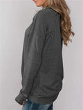 Elegant Simple Cowl Neck Solid Color Pullover Long-Sleeved T-Shirt Shopvhs.com