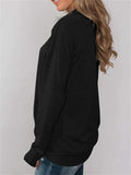 Elegant Simple Cowl Neck Solid Color Pullover Long-Sleeved T-Shirt Shopvhs.com