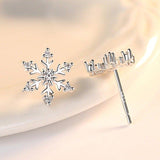 Elegant Snowflake Zircon Earrings Sweet Christmas Gift Earrings Stud For Women Shopvhs.com