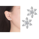 Elegant Snowflake Zircon Earrings Sweet Christmas Gift Earrings Stud For Women Shopvhs.com