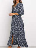 Elegant Stylish French Style Chiffon Highwaist Floral Dress Shopvhs.com