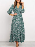 Elegant Stylish French Style Chiffon Highwaist Floral Dress Shopvhs.com