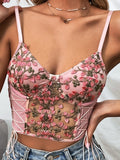 Embroidered Flower Belted Tank Top Shopvhs.com
