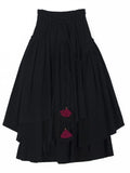 Ethnic Style Asymmetric Design Elastic Waist Pleated Flare Skirt Shopvhs.com