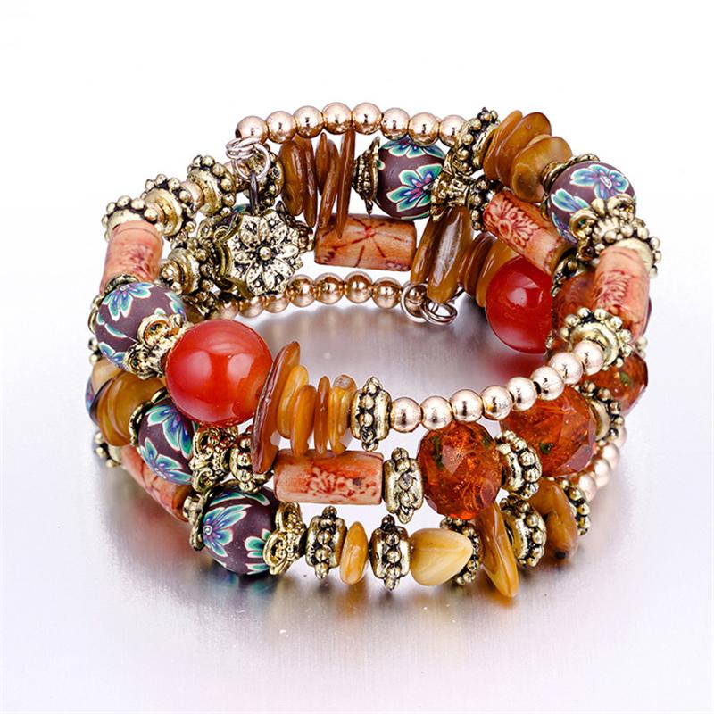 Ethnic Style Multi-Layer Handmade Beaded Stone Bracelet Shopvhs.com