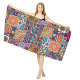 Ethnic Style Sand Repellent Floral Geometric Pattern Quick Dry Beach Blanket Shopvhs.com