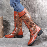 Exquisite Floral Printed Lace Up Boots For Women Shopvhs.com