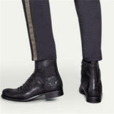 Exquisite Lion Embroidery Side Zipper Casual Retro High-Top Martin Boots Shopvhs.com