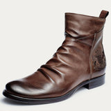 Exquisite Lion Embroidery Side Zipper Casual Retro High-Top Martin Boots Shopvhs.com