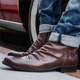 Exquisite Lion Embroidery Side Zipper Casual Retro High-Top Martin Boots Shopvhs.com