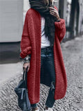 Extra Comfortable Open Front Woolen Long Knit Sweater Coat Shopvhs.com
