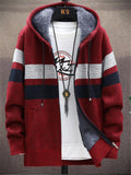 Extra Cozy Full Zipper Pocket Striped Knitted Hooded Coat Shopvhs.com