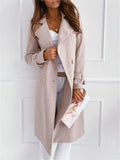 Extra Cozy Notched Collar Solid Color Double Breasted Coat Shopvhs.com