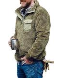 Extra Cozy Solid Color Chest Flap Pocket Fur Sweater Shopvhs.com